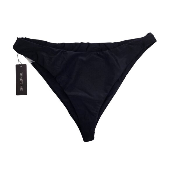 Tempt Me Black High-Cut Bikini Bottom Swimwear Size XL - Picture 1 of 4